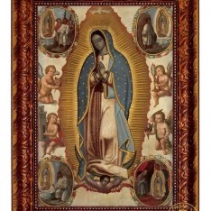 Virgen de Guadalupe con Estaciones -Canvas  (16" x 22")